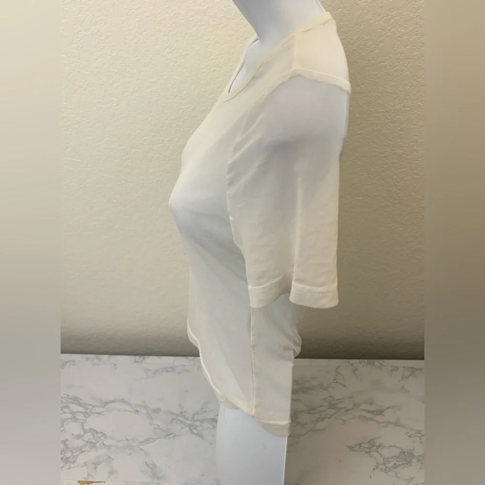 Shein Women Sz PM Petite Sleeve Crew Neck Sheet Top White Pullover Lot Of 2​